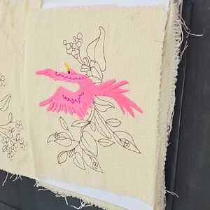 Handmade machine embroidery bird patch
